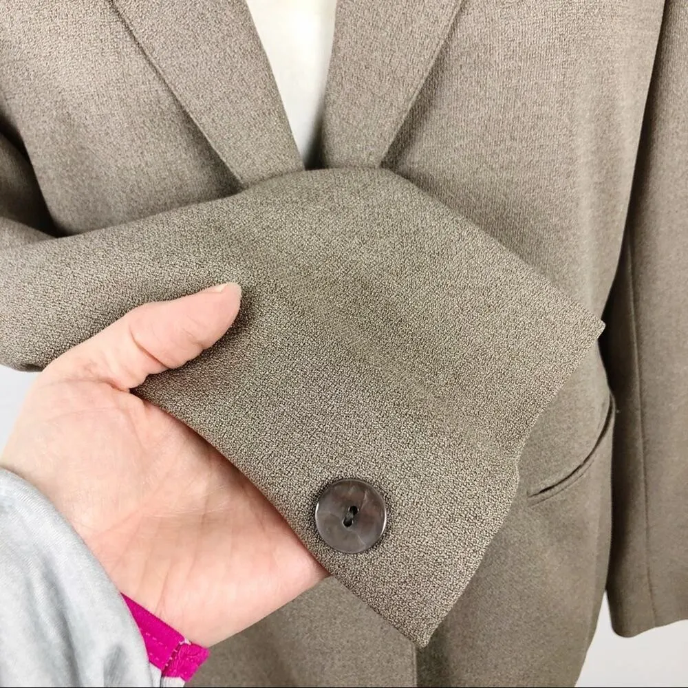 Lafayette 148 Beige Wool Silk Blazer Jacket 8P - Image 5