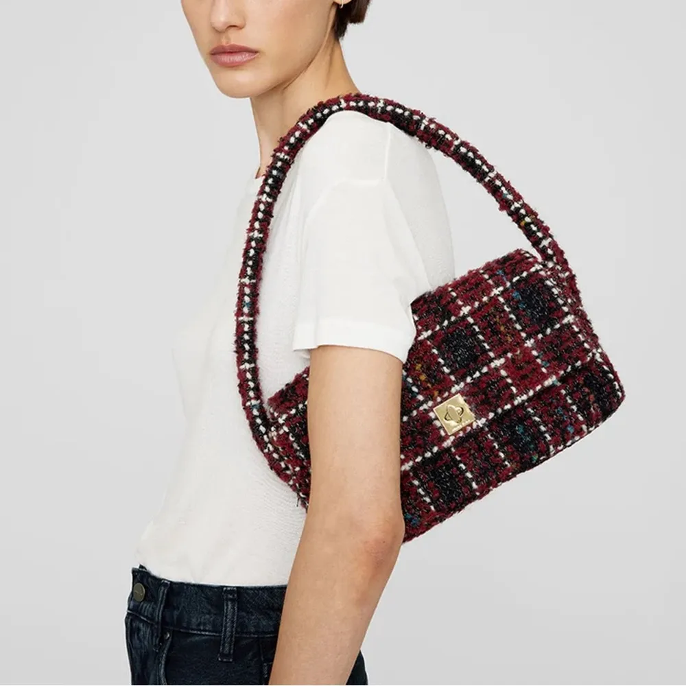ANINE BING NWT Nico Bag in Cherry Plaid - Image 3