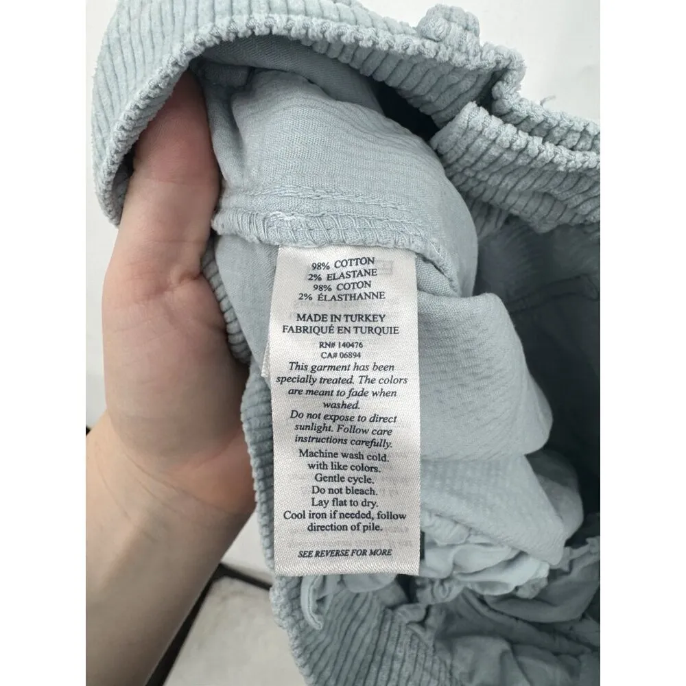 Faherty Womens Portland Corduroy Pants Women‎ Size 25 High Rise Baby Blue Preppy - Image 5