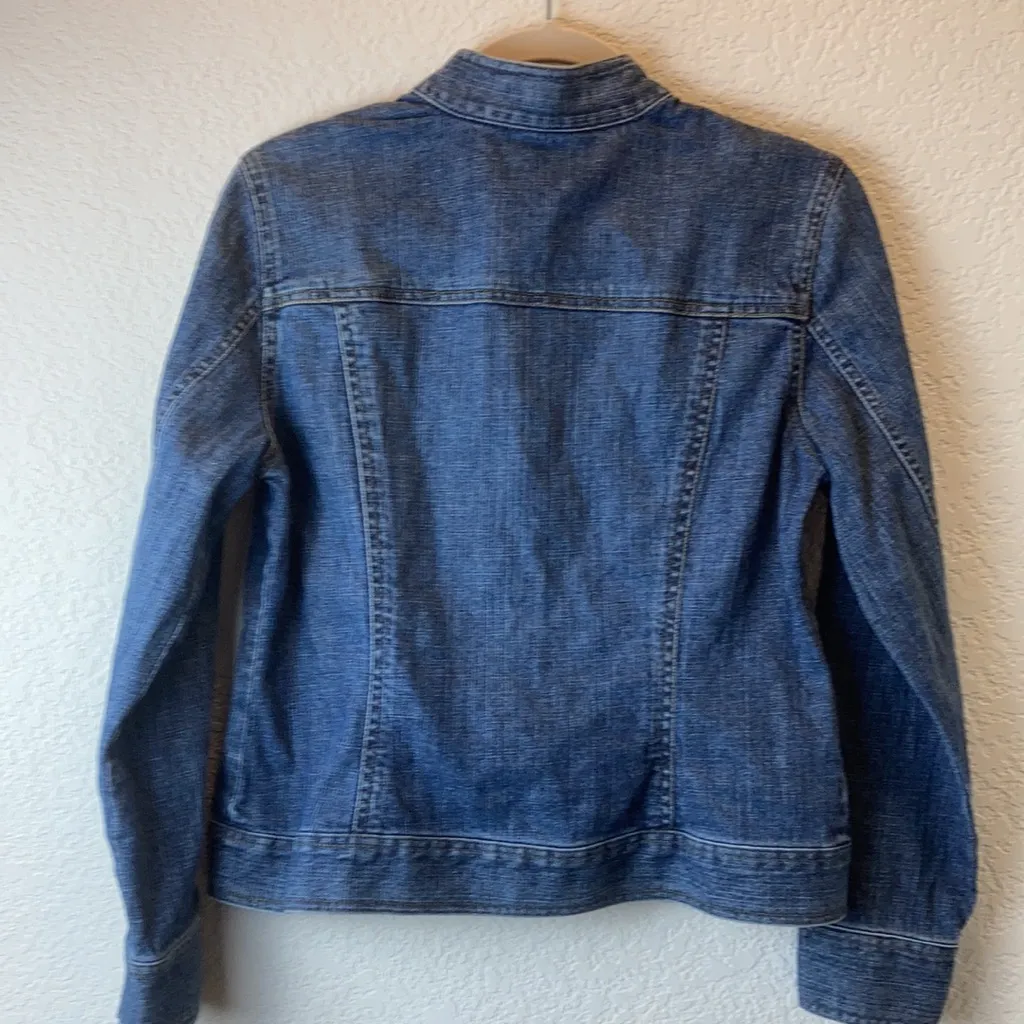 🌞Classic Liz Clairborne Dark Wash Button Down Denim Jacket A45 - Image 9