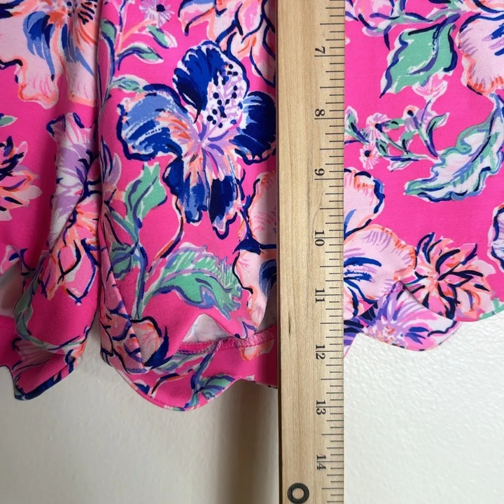 LILLY PULITZER Ladies Knit Buttercup Shorts "LAST BUD NOT LEAST" size 2 cute - Image 5