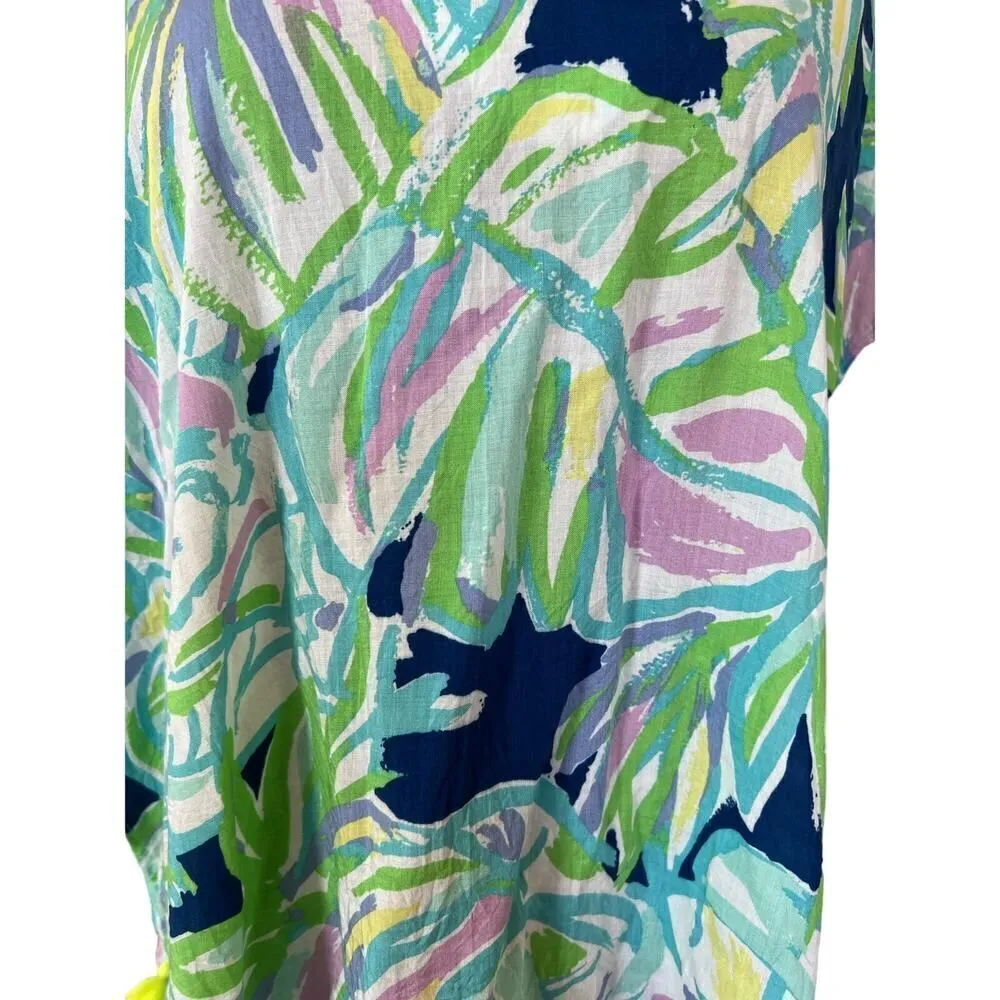 Lilly Pulitzer Sydney Caftan Top Tassel Resort Navy Uptown Trunk Size S/M - Image 6