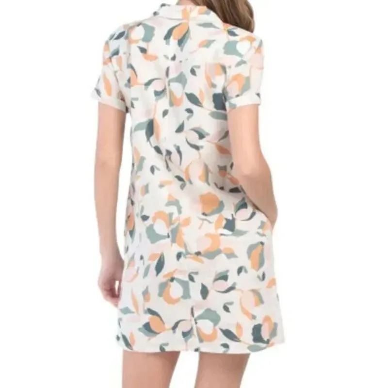 Rachel Zoe Linen Short Sleeve Button Up‎ Tee Shirt Dress Multicolor Size Small - Image 2