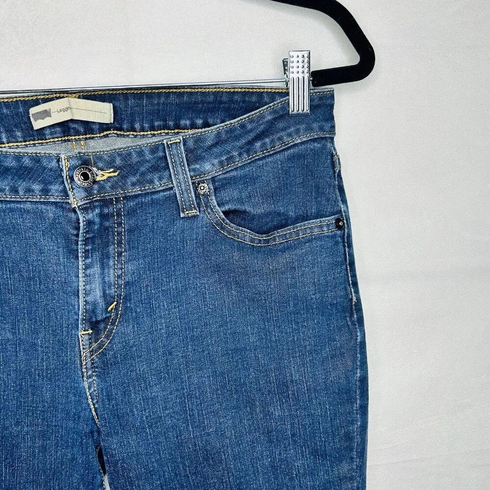 Levi's Women Denim Tapered Ankle Legging Size 32 x 29 Cotton Blend Stretch - Image 5