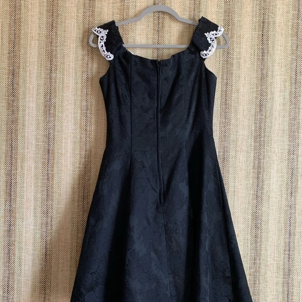 Jessica McClintock Bridal Black and White Dress Vintage Formal Attire Size 9/10 - Image 3