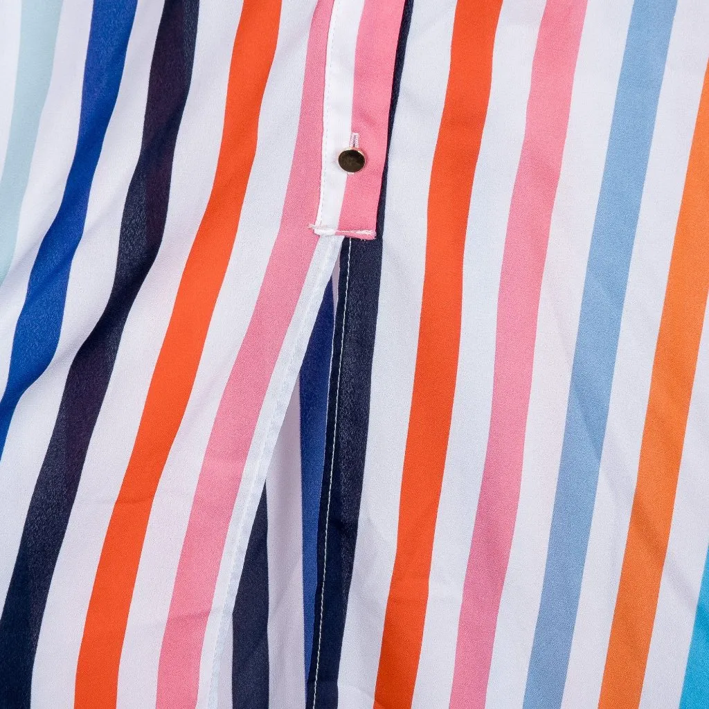 Cato Tunic Top XL Womens Striped Colorful Long Summer Sleeveless Swim Cover Up - Image 7