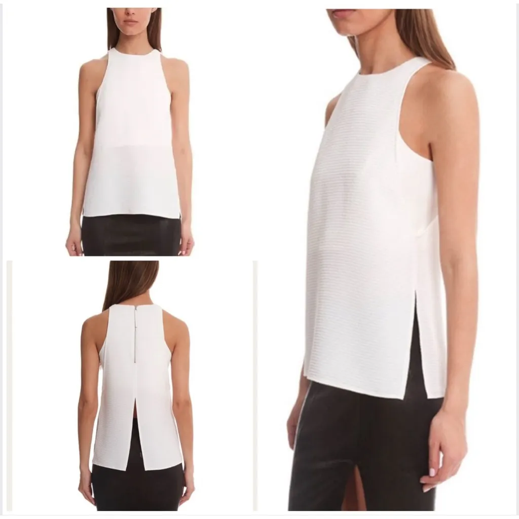 Helmut Lang Raze Drape White Tank Top XS - Image 2