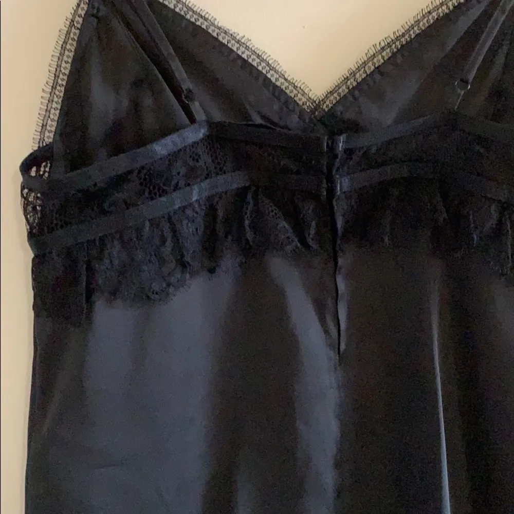 NWOT The Kooples satin lace trim black cami spaghetti strap top - Image 5