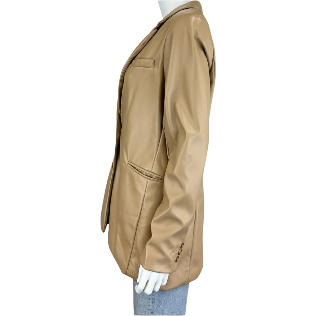 joie NWT Tan Vegan Leather Blazer M - Image 4