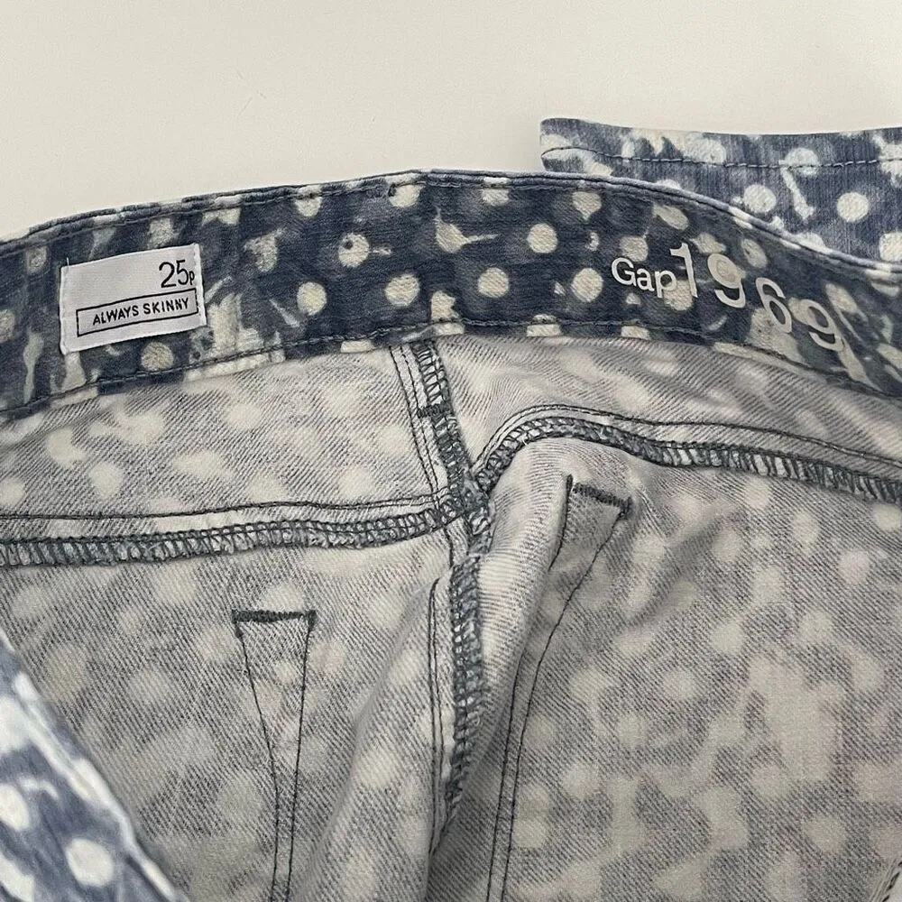 NWT GAP 1969 Low Rise Always Skinny Jeans (Blue Polka Dot) - 25P - Image 9