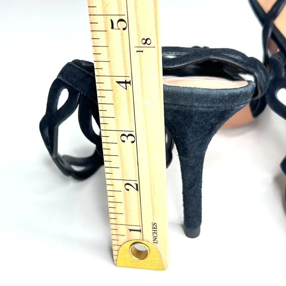 Banana Republic Laser-Cut High Heel Sandal leather romantic Almond 8.5 M - Image 9