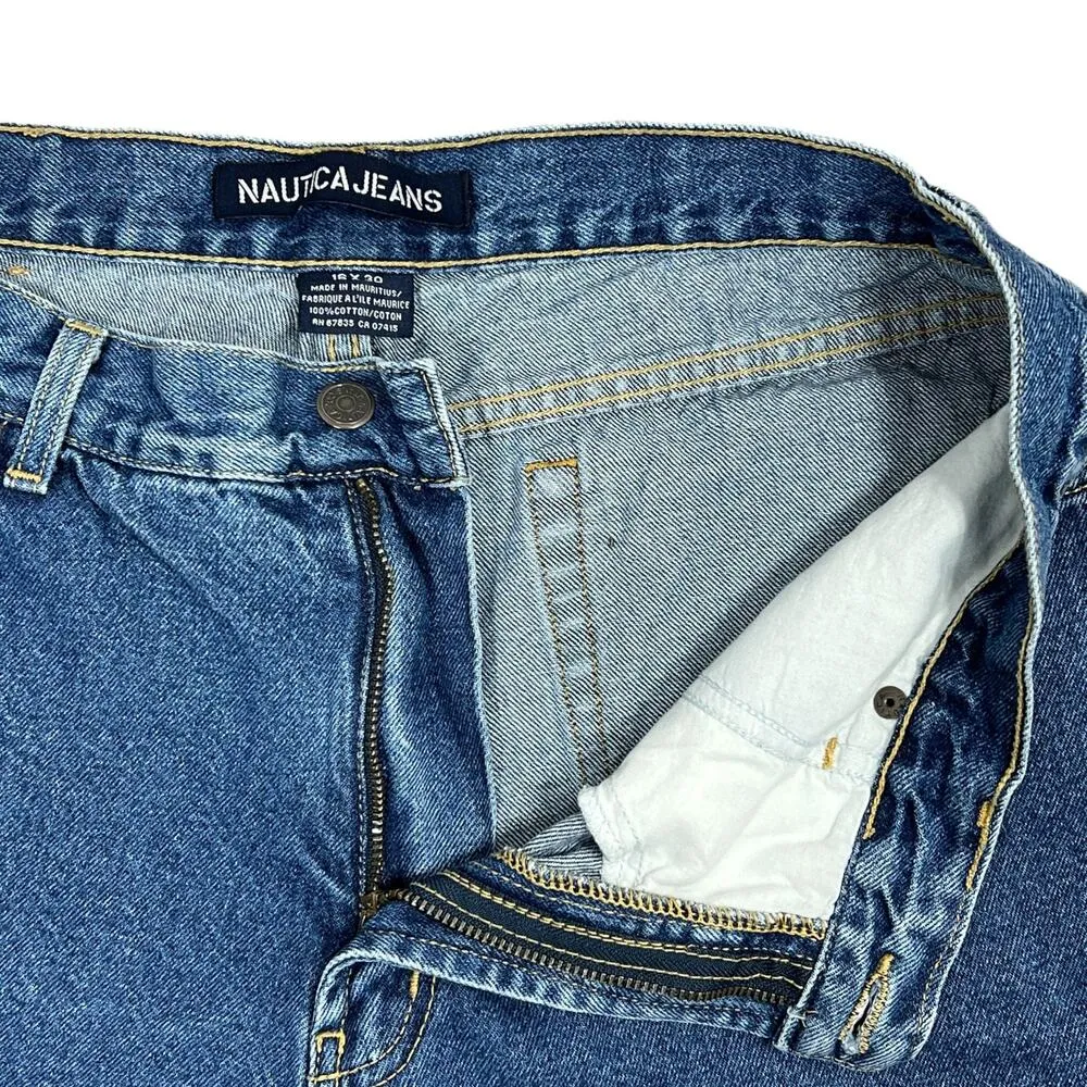 Vintage 90s Grunge Jean Shorts Women's Plus Size 16 Cutoffs Cotton Denim Nautica - Image 4