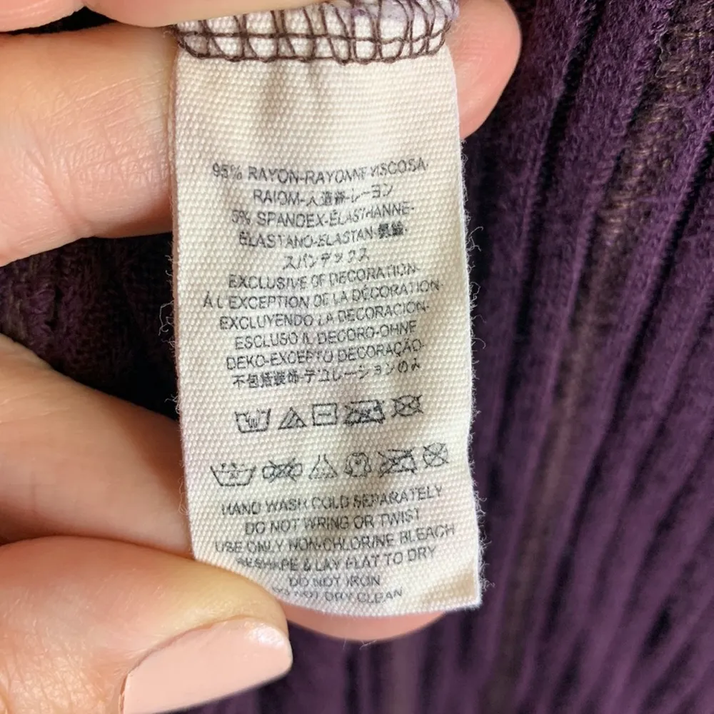 We The Free Free People Women's Plum Thermal Top Long Sleeved Gwen Tunic Sz M - Image 8