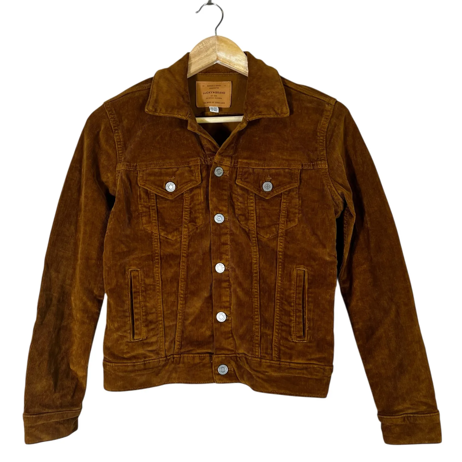 Lucky Brand Corduroy Jacket Womens XS Brown Corduroy Western 70s Cabincore - Image 2