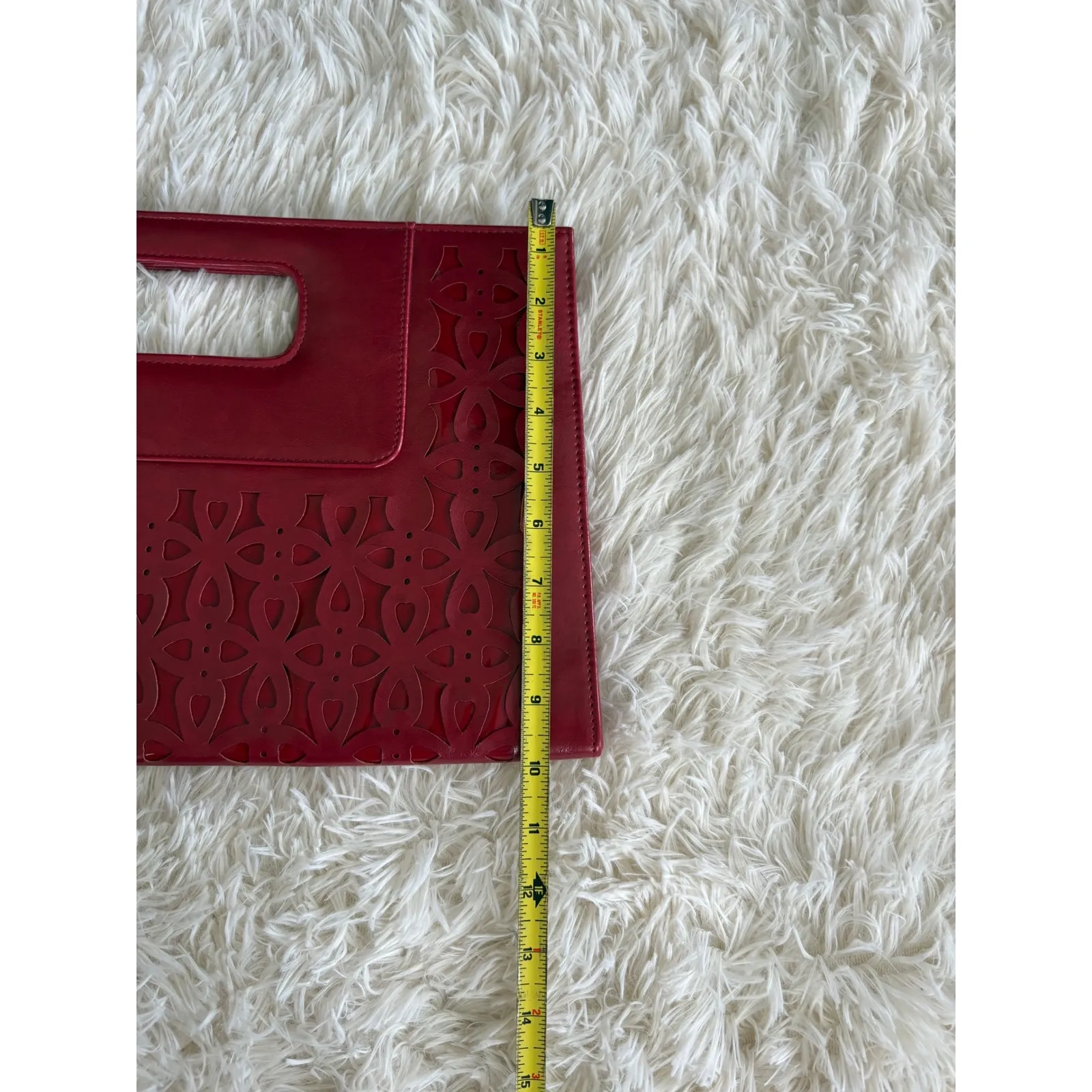 Red oversized Clutch Bag Top Handle Magnetic Closure‎ - Image 3