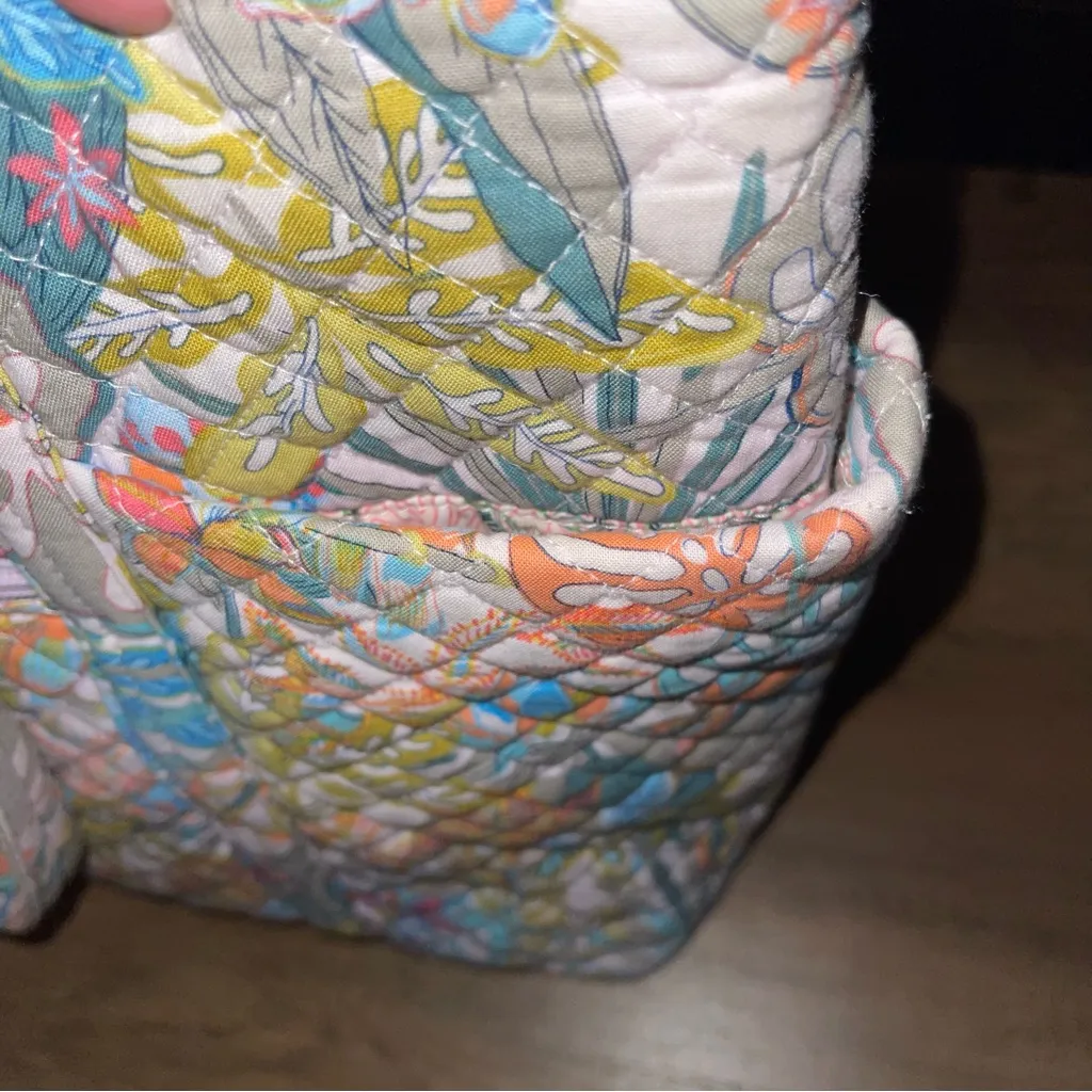 Vera Bradley Rain Forest Canopy Iconic Large Quilted Travel Commuter Tote Bag - Image 9