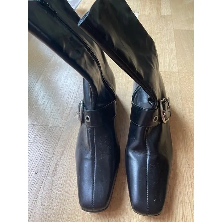 Women Zip up black biker boots size 6.5 - Image 2