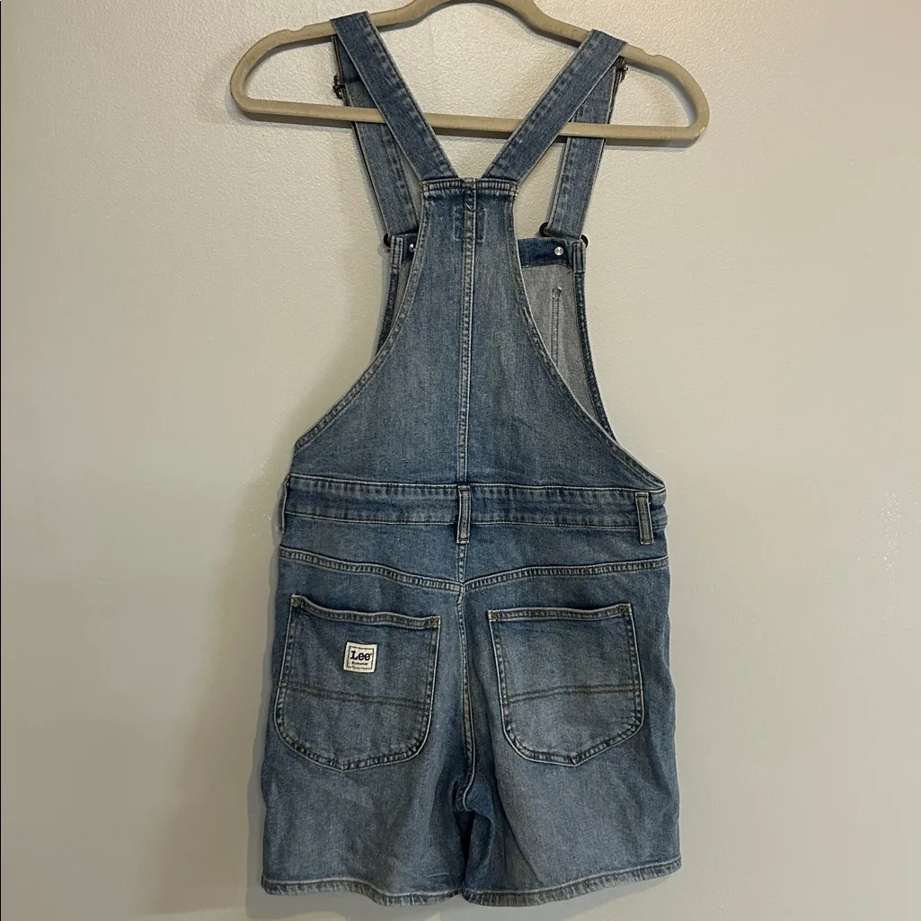 Lee Denim Shortalls‎ Womens XS Blue Overalls Shorts Workwear Stretch Y2K Vintage - Image 3