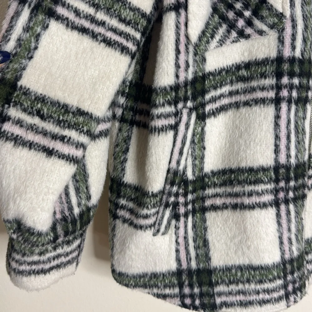 Avec Les Filles Womens Size XL Zip Front Plaid Raglan Zip Shacket New NWOT - Image 4