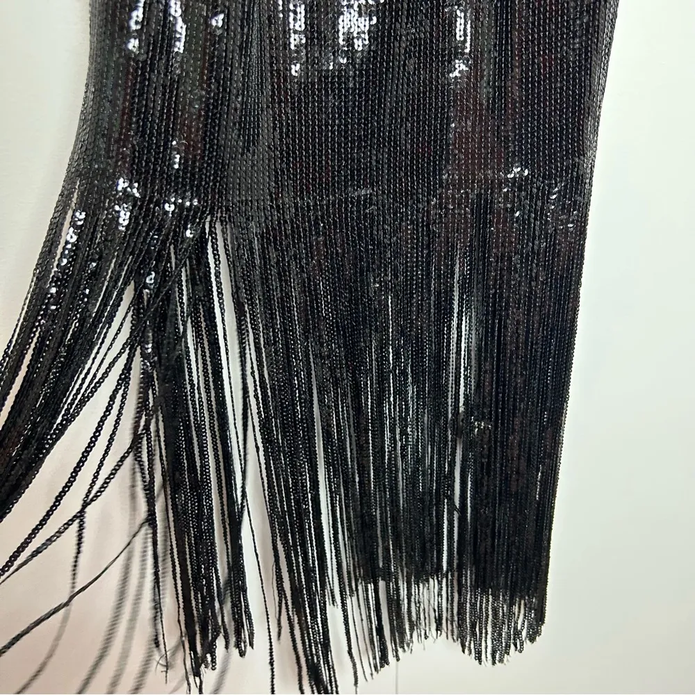 Forever 21  Black Sequin Dress with Sequin Fringe Hem - Image 5
