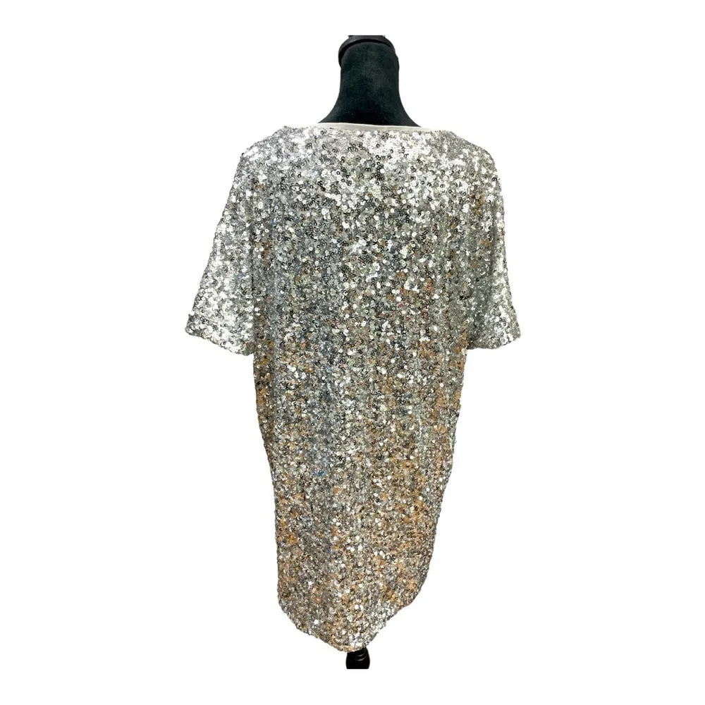 Hidden Label Silver Sequin Dress Size Small - Image 4