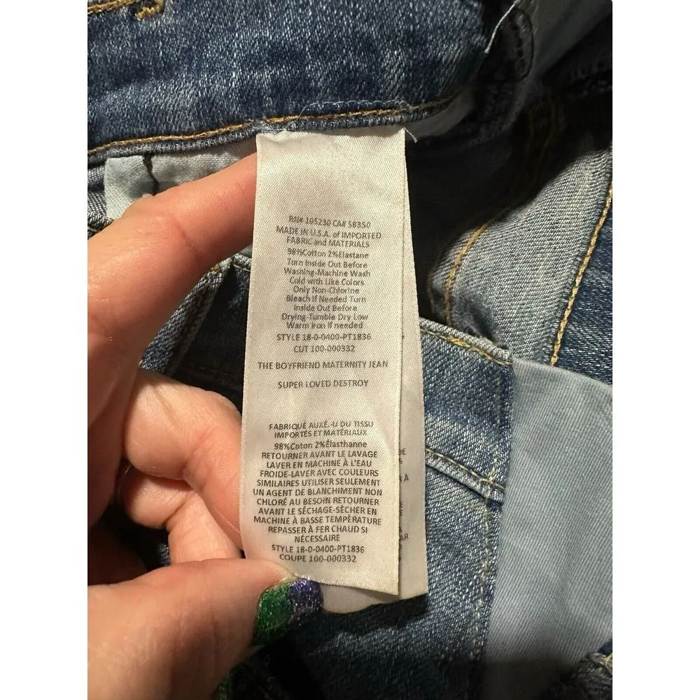 HATCH Current Elliott Sz 26 Distressed Slim Stretch Denim Maternity Jeans #L10 - Image 6