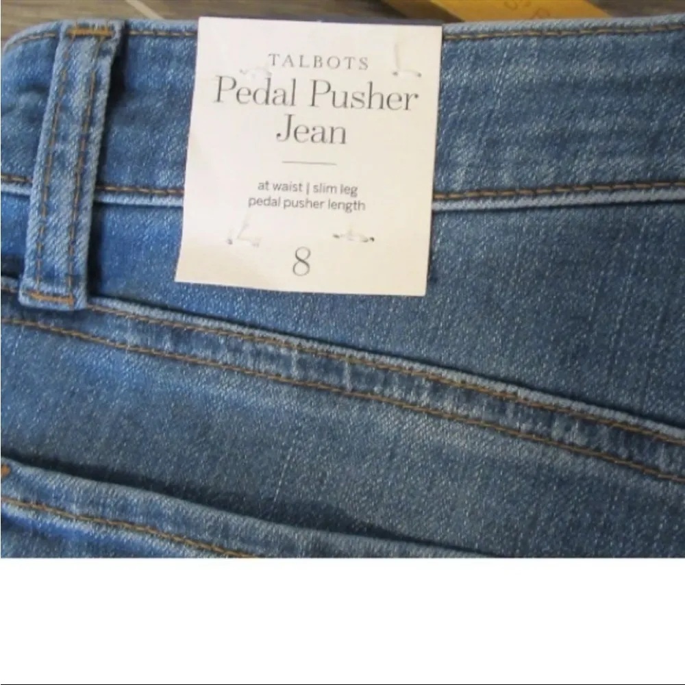 Talbots womens size 8 Pedal Pusher jean cropped blue jeans crop stretch NWT - Image 5