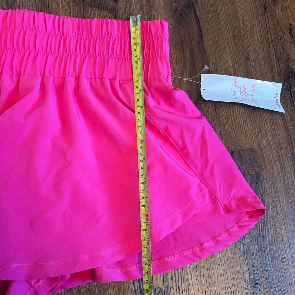 Vanilla Star Women's Athletic Skort M Hot Pink Elastic Waistband - Image 10