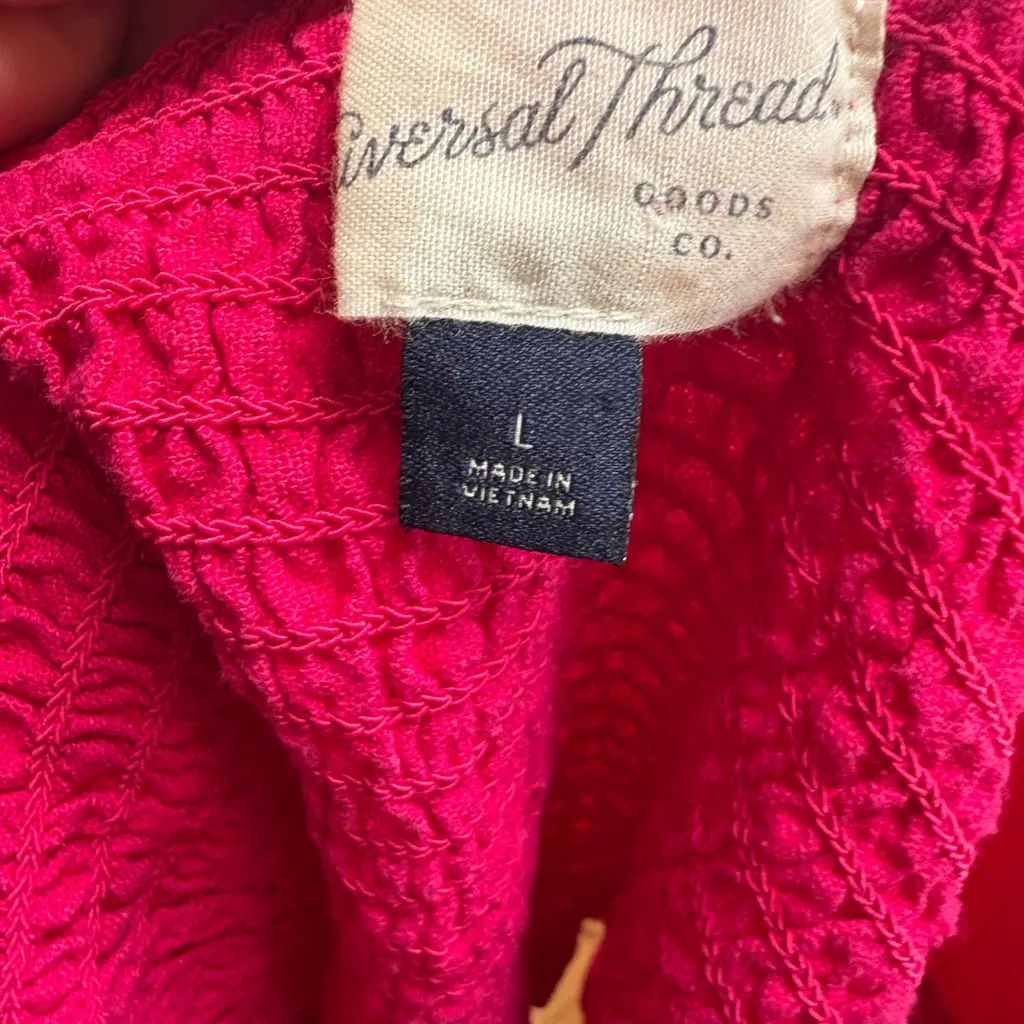 Universal Thread Hot Pink Puff Sleeve Crop Top L - Image 4