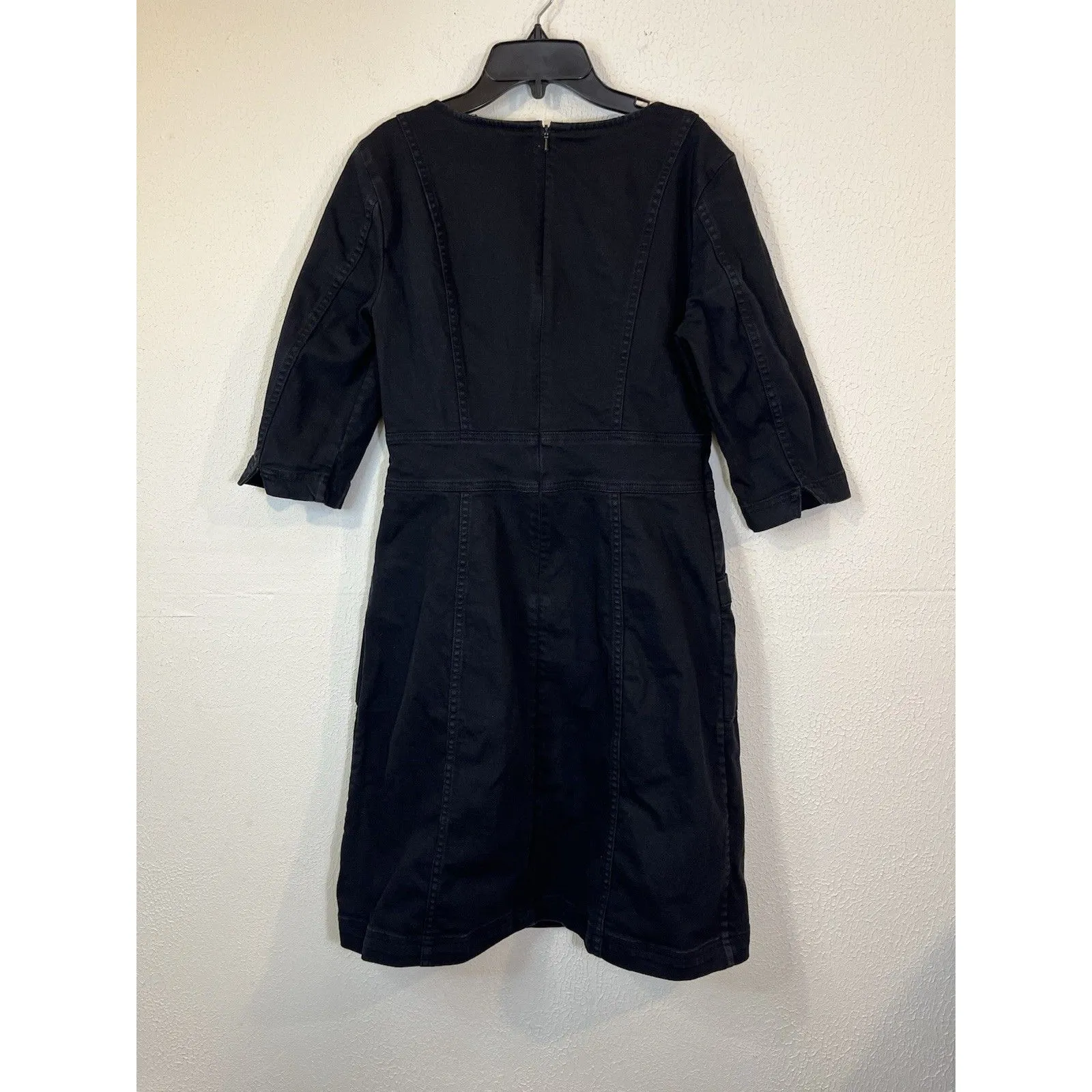 Boden Black Coraline Cotton Denim Dress Size 8L - Image 4
