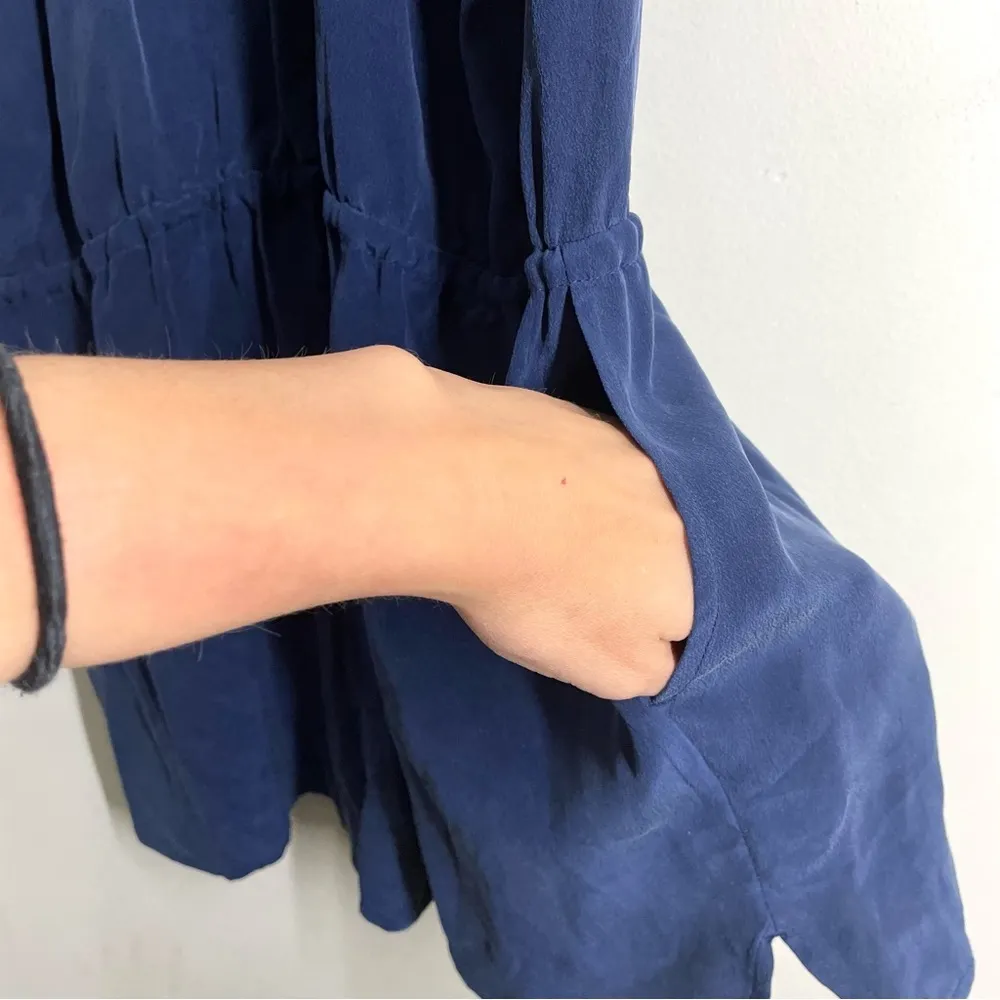 Joie Silk Scoop Neck Romper Playsuit Navy Blue size XS - Image 7