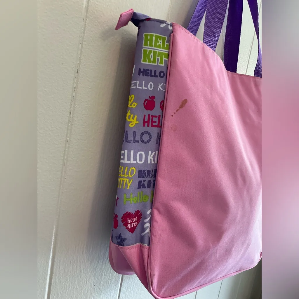 A Rare HTF Vintage Sanrio 2011 Hello Kitty Pink Nylon Large Lightweight Tote Bag - Image 6