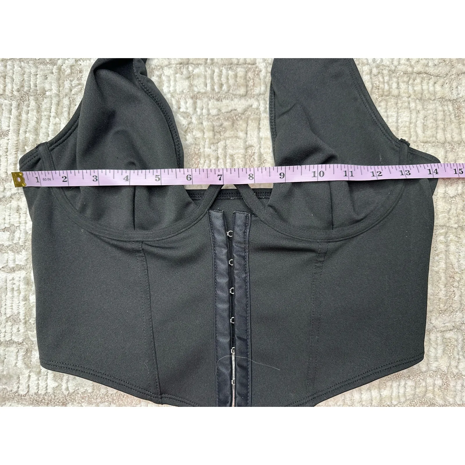 SheIn  Black Deep V Corset Top - Image 7