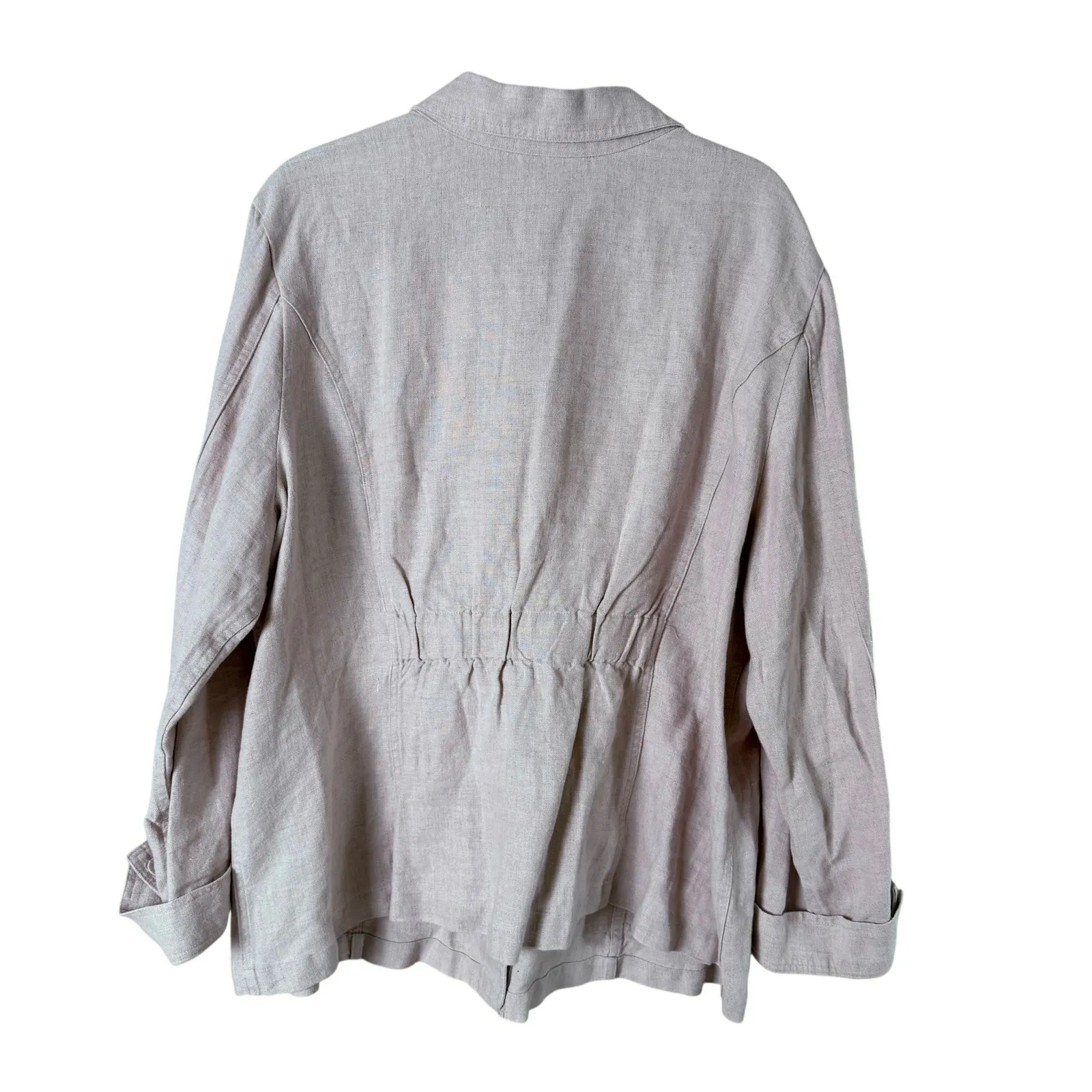Charter Club Luxury 100% Linen Jacket Button Front in Beige, Size‎ 3X - Image 8