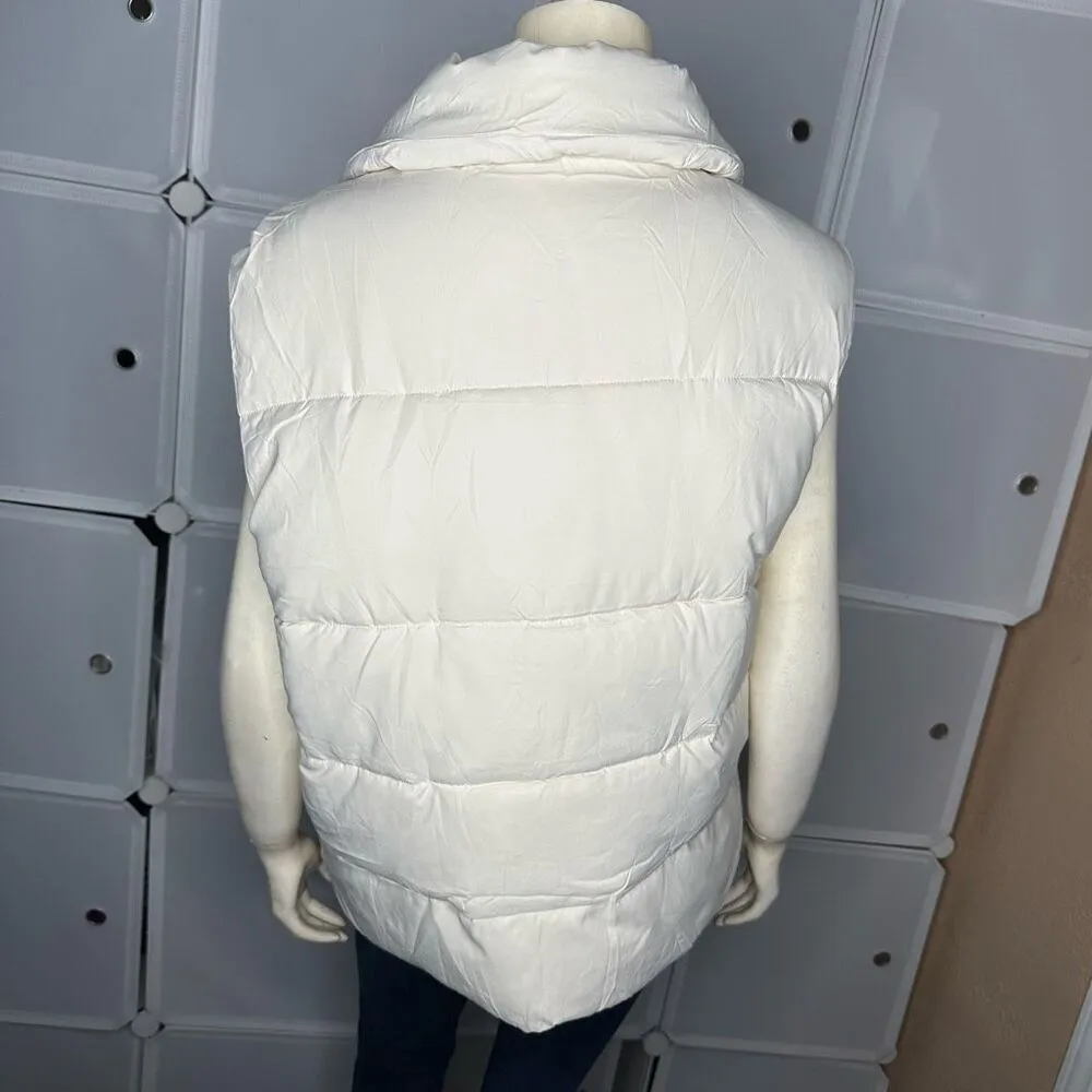 Fashion Cream Puffer Vest Size Large - Image 2