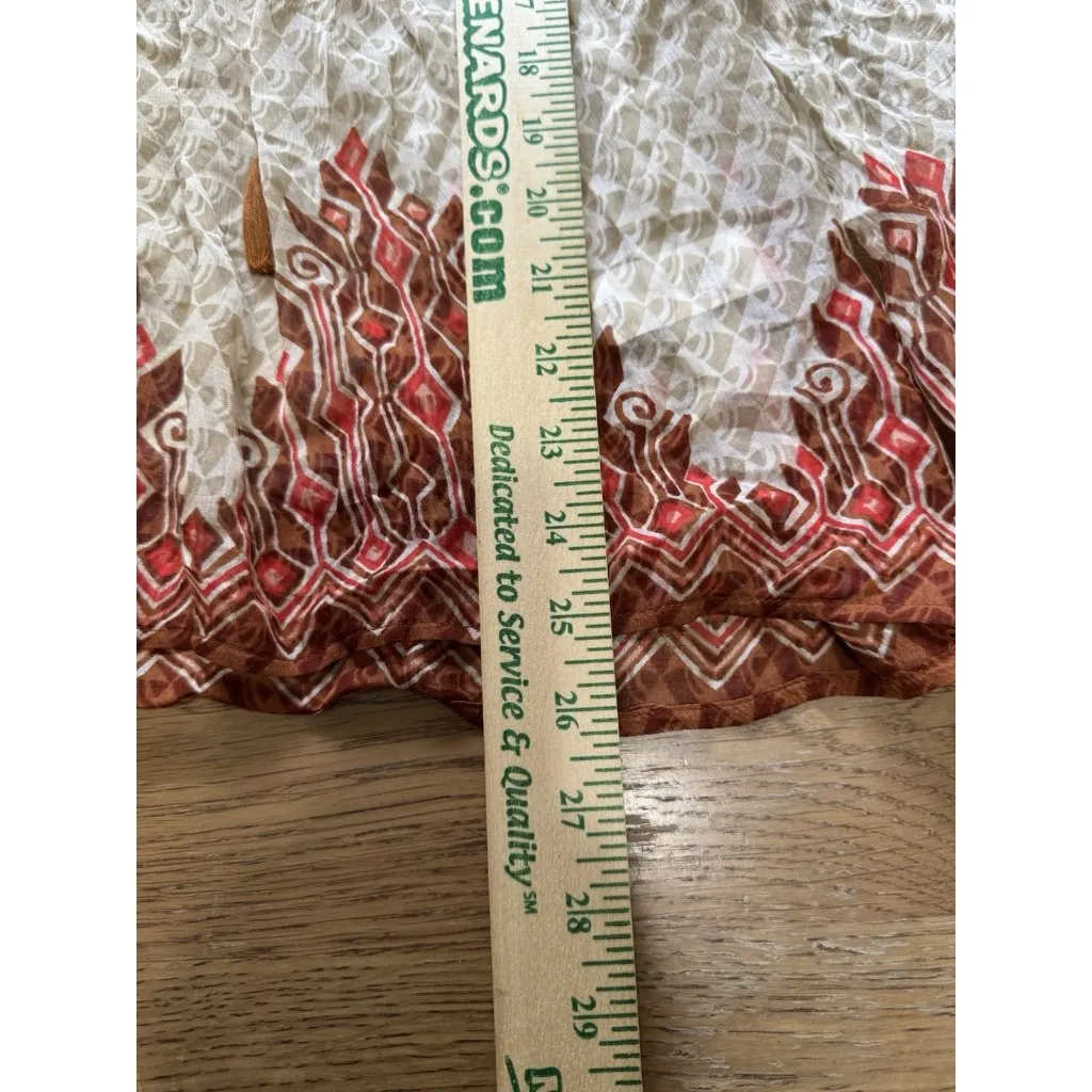 Lucky Brand Women Size 1X Lightweight‎ Blouse Tassels Flowing Boho Peasant Rayon - Image 4