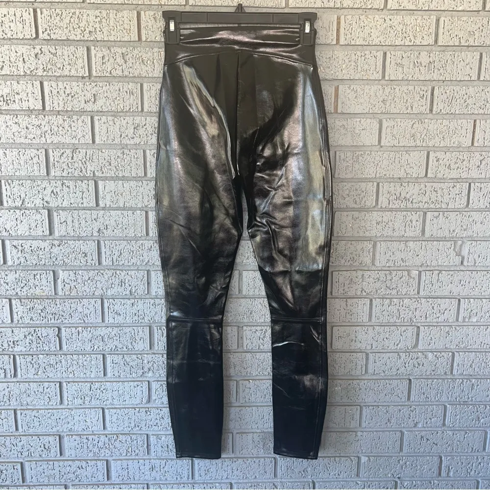 SPANX Faux Patent Leather Pants leggings Black - Image 11