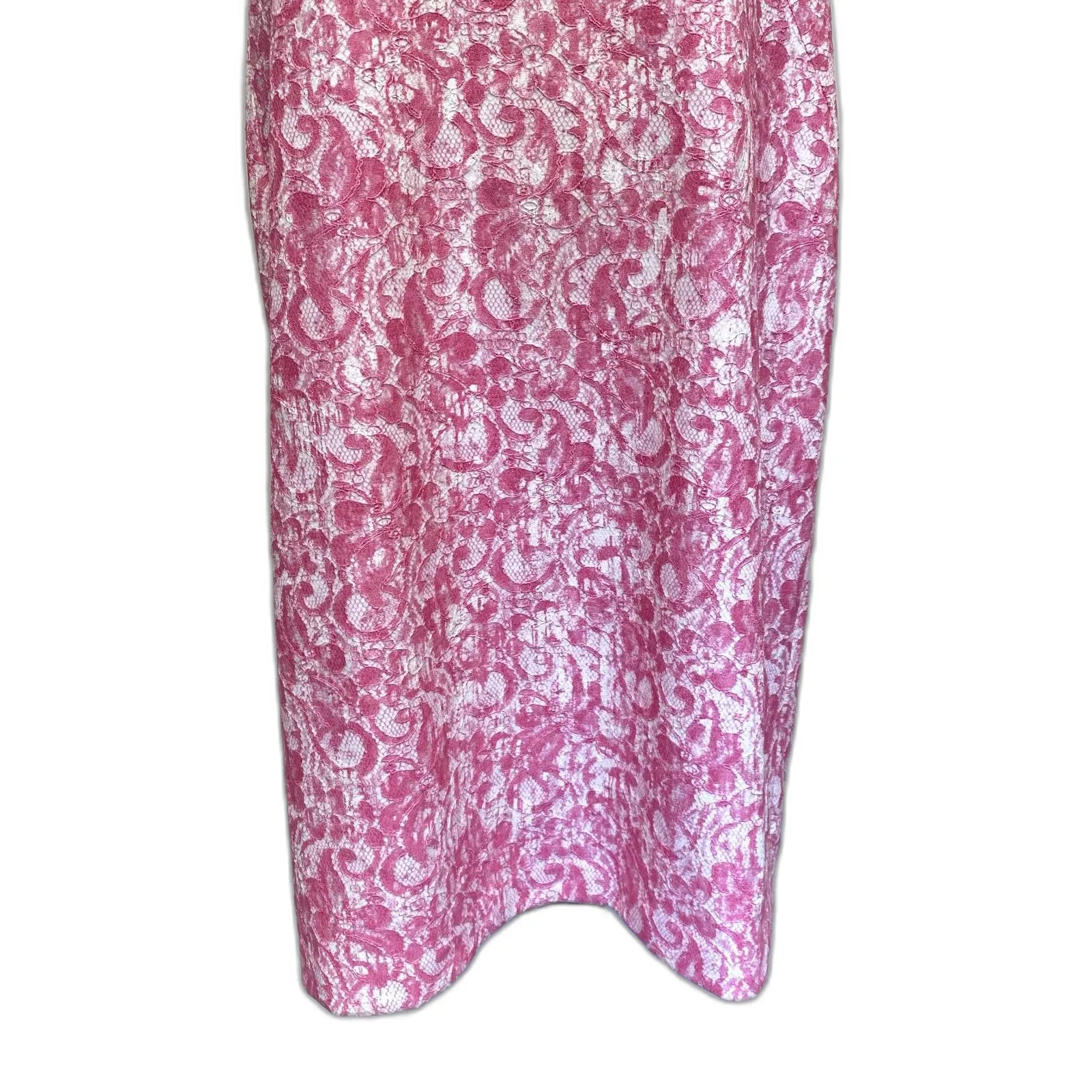 Worth Lace Overlay Shift Dress‎ Hot Pink Sleeveless Office Siren Plus Size 16 - Image 3