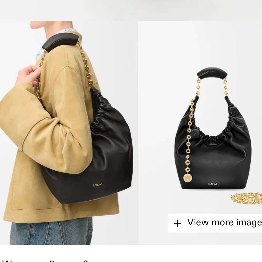 Loewe Small Squeeze bag in mellow nappa black lambskin - Image 3