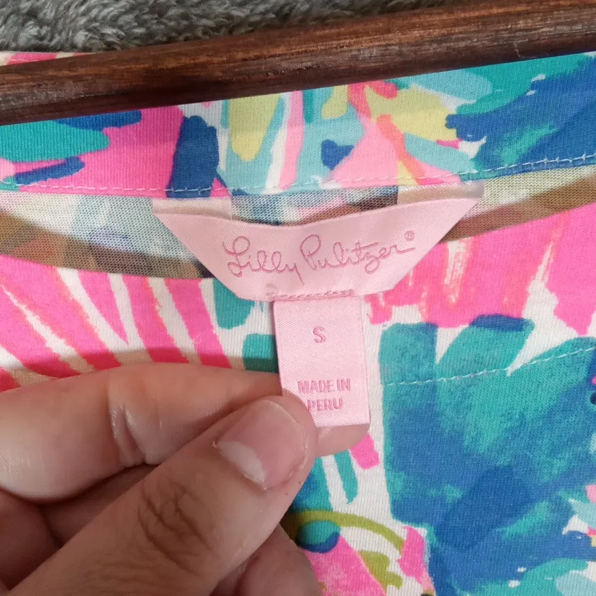Lilly Pulitzer Lula Top Gumbo Limbo Giraffe Ruffle Sleeve Vacation Resort Sz S - Image 2