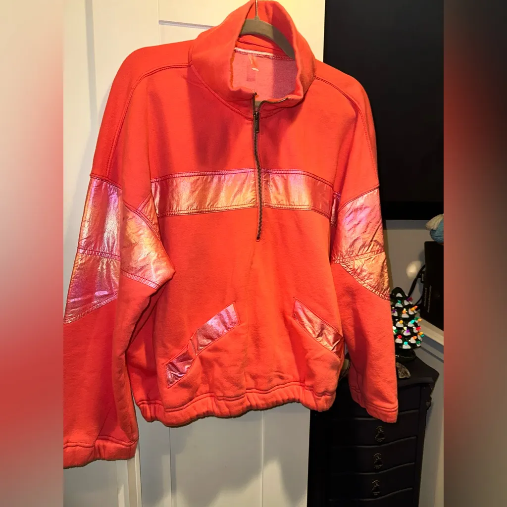 NWT Free People Movement Away We Go Half Zip in Hibiscus $128 MSRP - Image 6