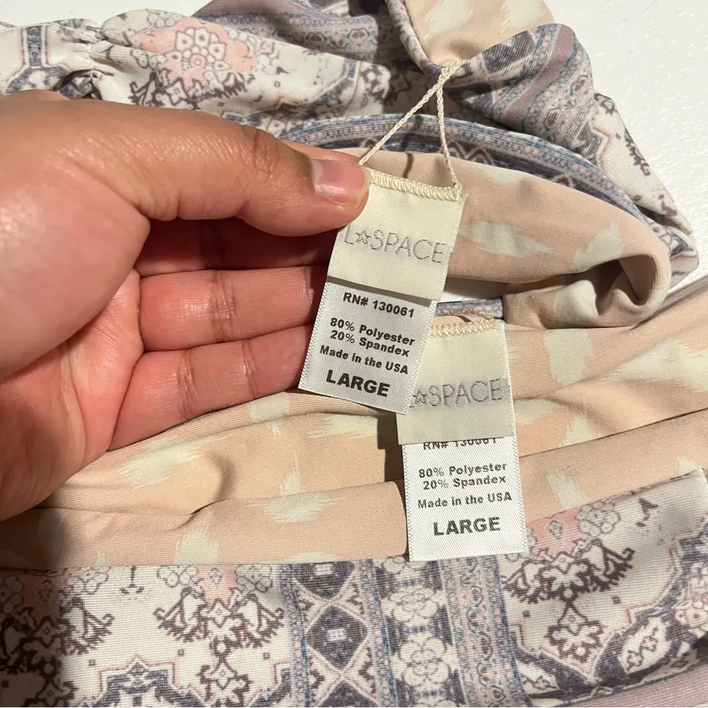 L Space Paisley Bohemian Reversable Bikini Size Large - Image 5