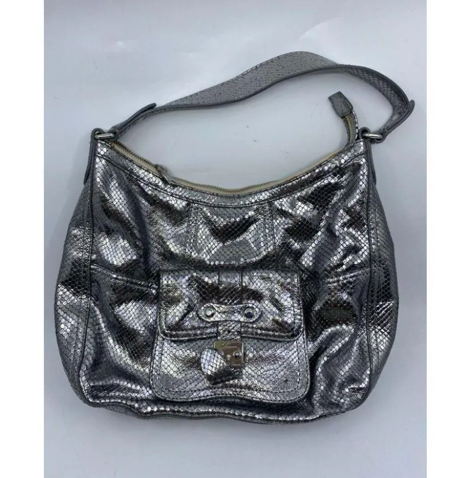 COLE HAAN Silver Snake Print Leather Hobo Bag - Image 2