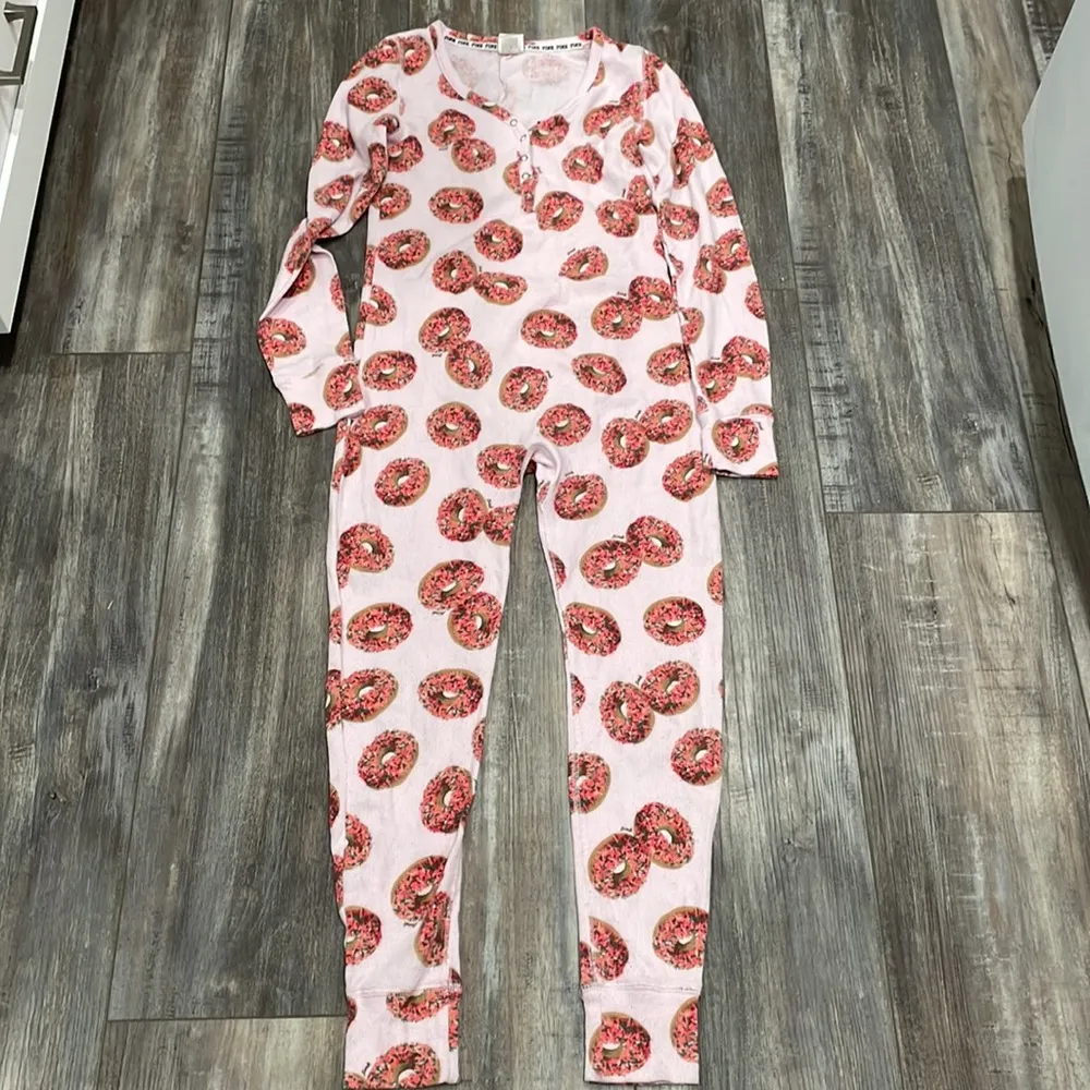 VICTORIA'S Secret PINK Donut Long Jane Thermal Onesie Size Small - Image 5