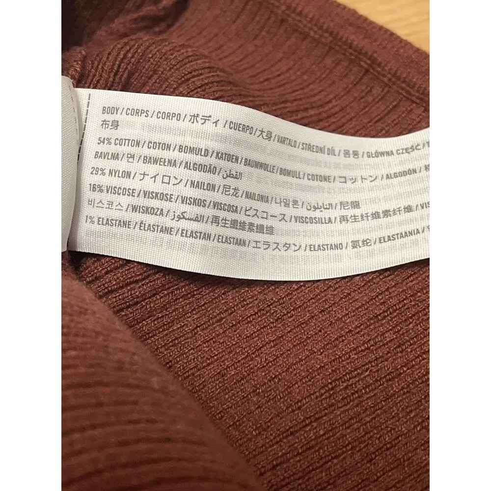 Abercrombie & Fitch Brown Ribbed Knit Sleeveless Cami Tank Bodysuit Top Size S - Image 4