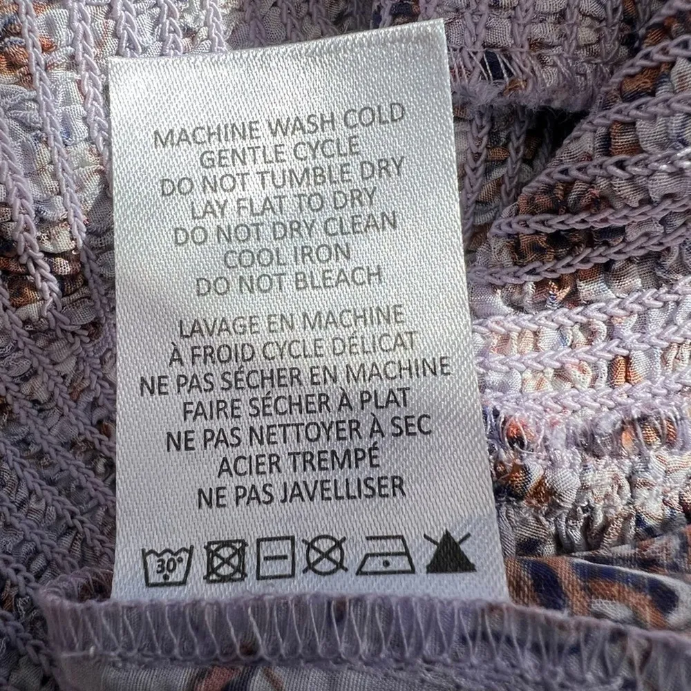 Veronica Beard Cox Lavender Floral Print Sleeveless V-Neck Smocked Mini Dress XL - Image 8