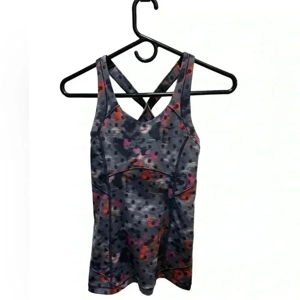 LULULEMON GRAY PINK ORANGE Kanto Catch Me Tank - Image 6