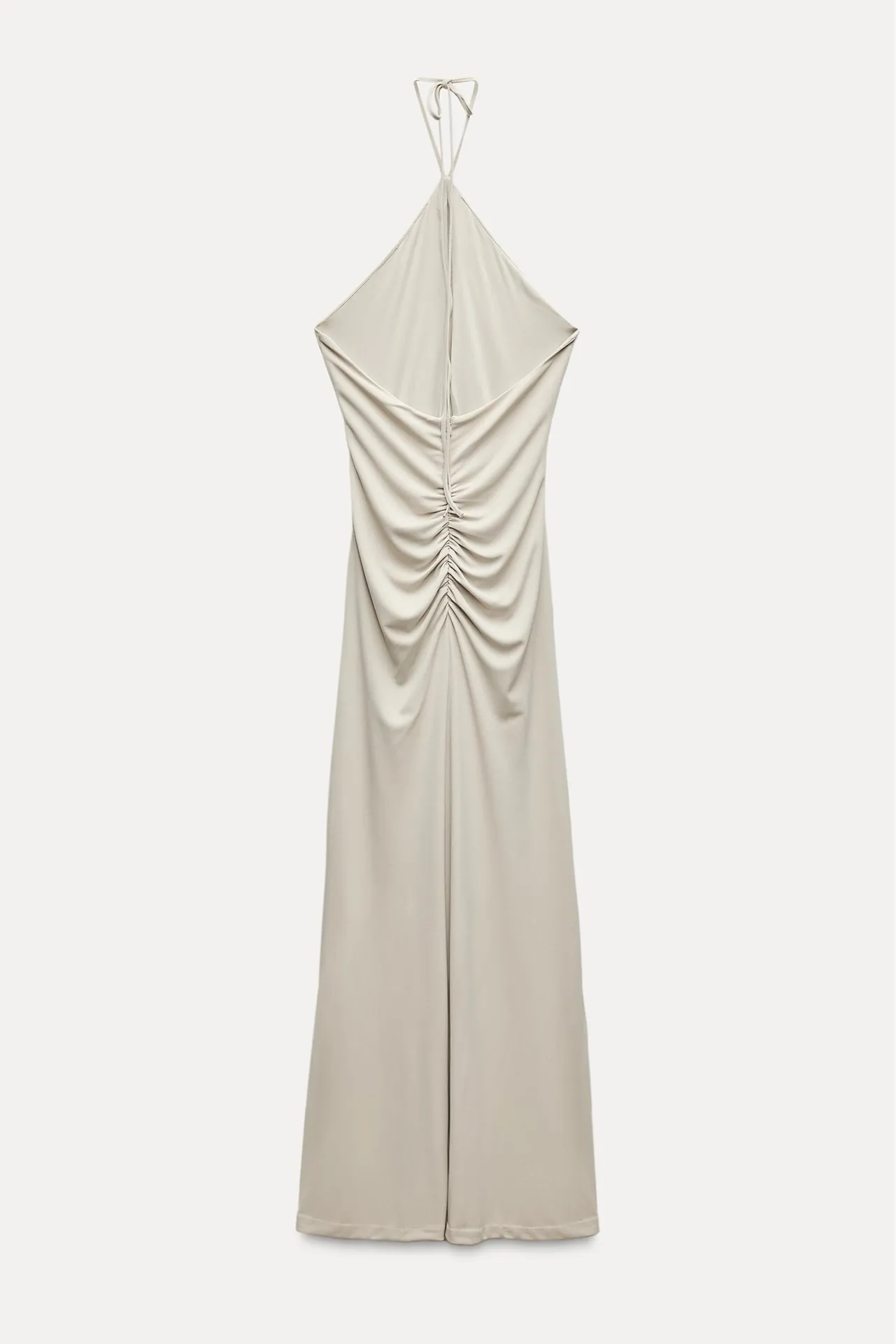 Zara dress gown fitted maxi bodycon Gray Halter formal evening wedding - Image 17