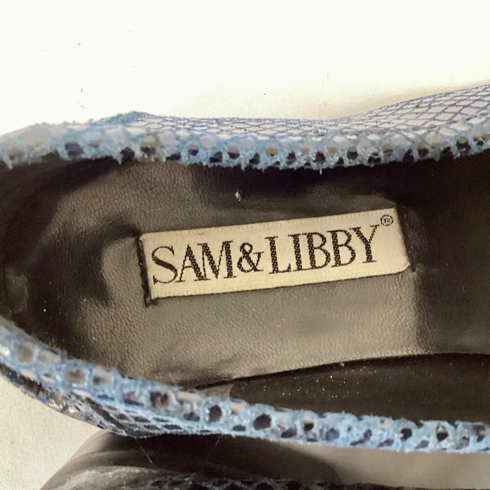 Sam & Libby Blue Snakeskin Loafers - Image 6