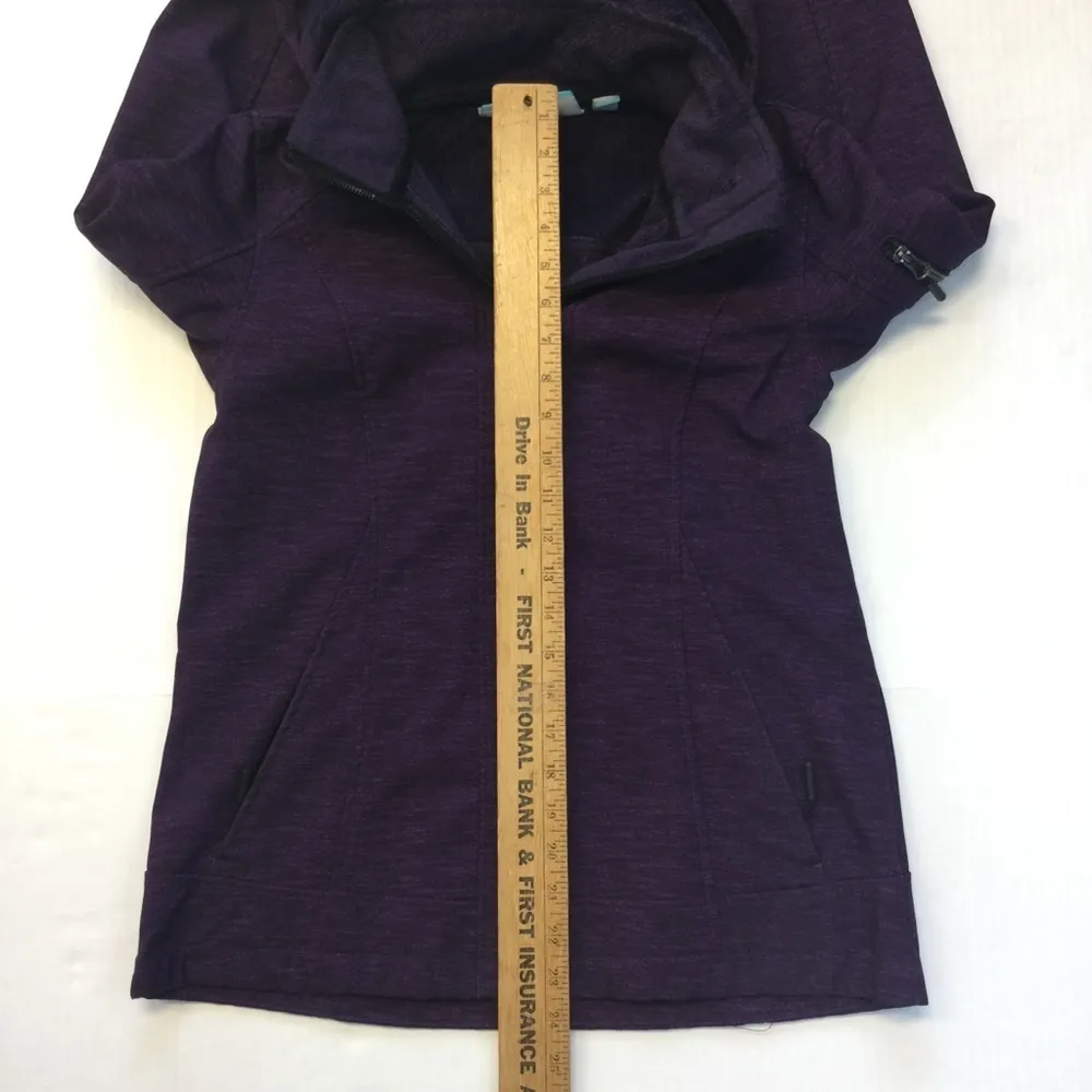 Free Country Jacket Womens‎ Small Purple Full Zip Pockets Faux Fur Lined Hooded - Image 3